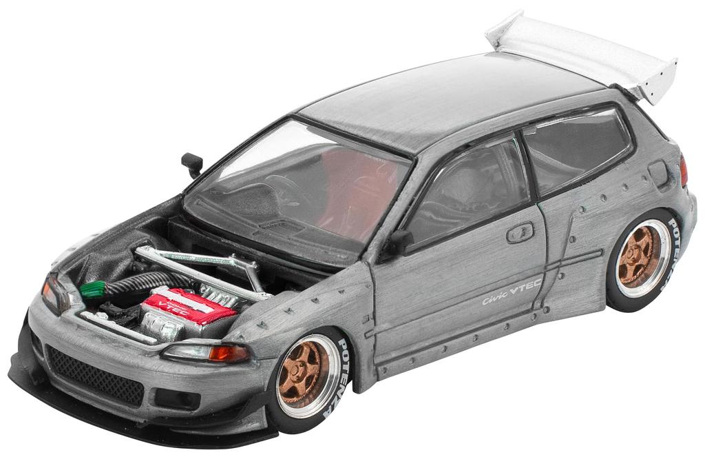Genesis Company POP RACE x Enigma Pandem Civic EG6 RAW Finish Open Hood Finished Model PRE018 1/64