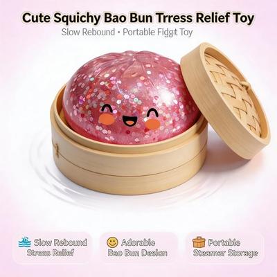 Glitter Crystal Dumpling Squishy Box Sensory Squeeze Toy For Stress Relief Colorful Glittery Dough Ball Fidget Toy Gift