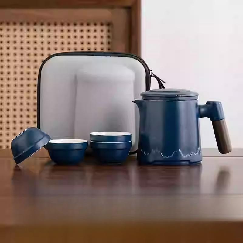 Portable Travel Tea Set Outdoor Portable Kung Fu Brewing Teapot Teacup Small Set Easy Camping Business Trip