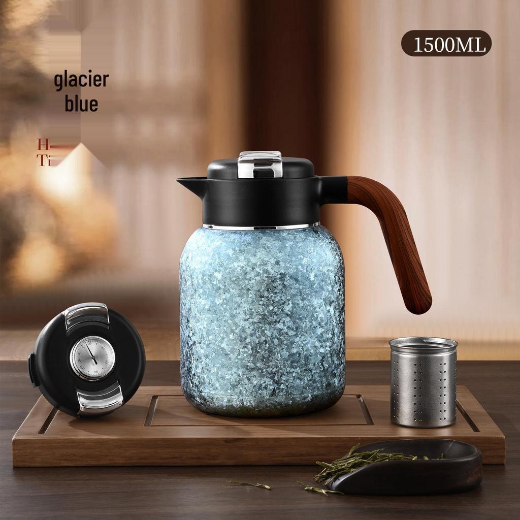 Portable High-End Pure Titanium Tea Set with Insulated Teapot and Teacups - Ideal for Business Travel and Gifts