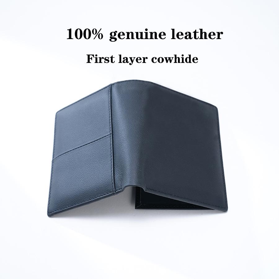 Men's RFID Genuine Leather 3-Fold Wallet with Zipper Coin Purse and Card Holder.