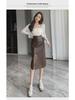 2024 Autumn/Winter High-Waisted PU Leather Bodycon Midi Pencil Skirt