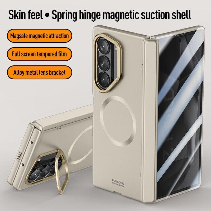 For Samsung Galaxy Z Fold6 Hinge Protection Lens Stand Screen Film Magnetic Case