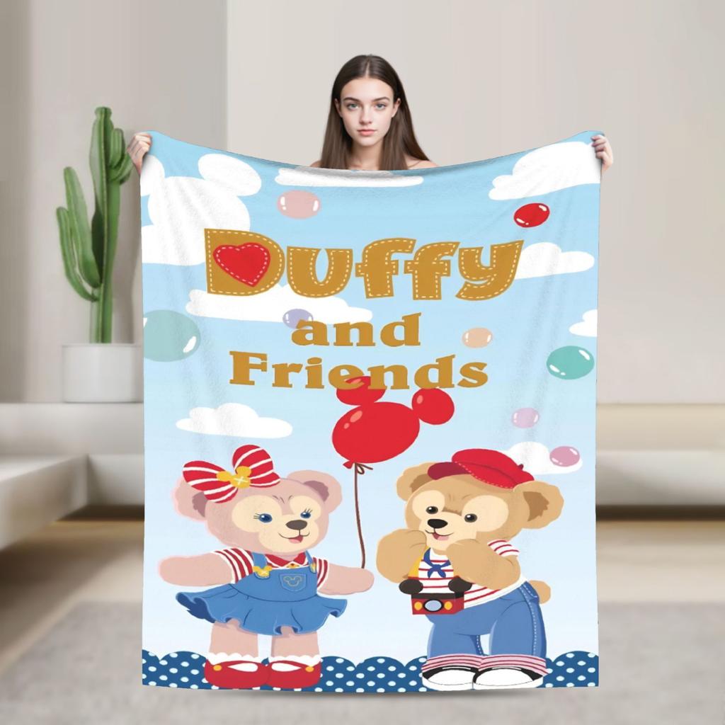 Duffy Bear & Friends ShellieMay Blanket Cartoon StellaLou Gelatoni Flannel Funny Warm Throw Blanket for Home Winter