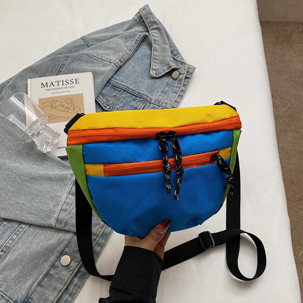Ctrast Color Crossbody Men Women 2026 Casual Sports Cycling Small Messenger Bag Niche Ddesign Versatile Chest Bag for Phes
