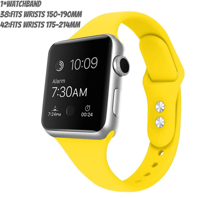 Apple Watch Band Slim Waist Silicone Strap Double Buckle Lightweight Fitness