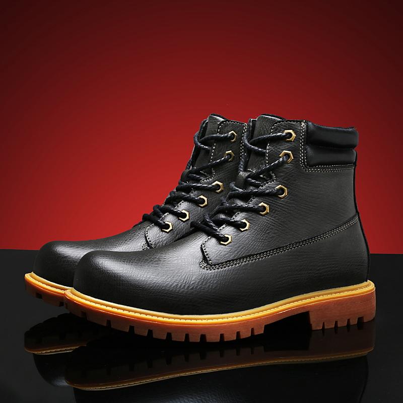 Męskie motocyklowe buty ze sznurowaniem z prawdziwej skóry, gumowe, nowa moda, gorąca sprzedaż, wysokie, do chodzenia, wszechstronne, outdoorowe, do połowy łydki