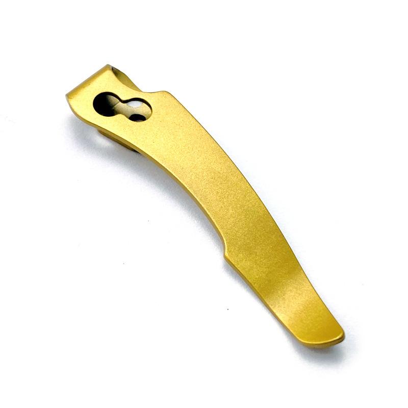1piece Titanium Alloy Back Clip Folding Knife Pocket Back Clamps For Cld Steel Recn1 Folding Knife DIY Parts Accessories