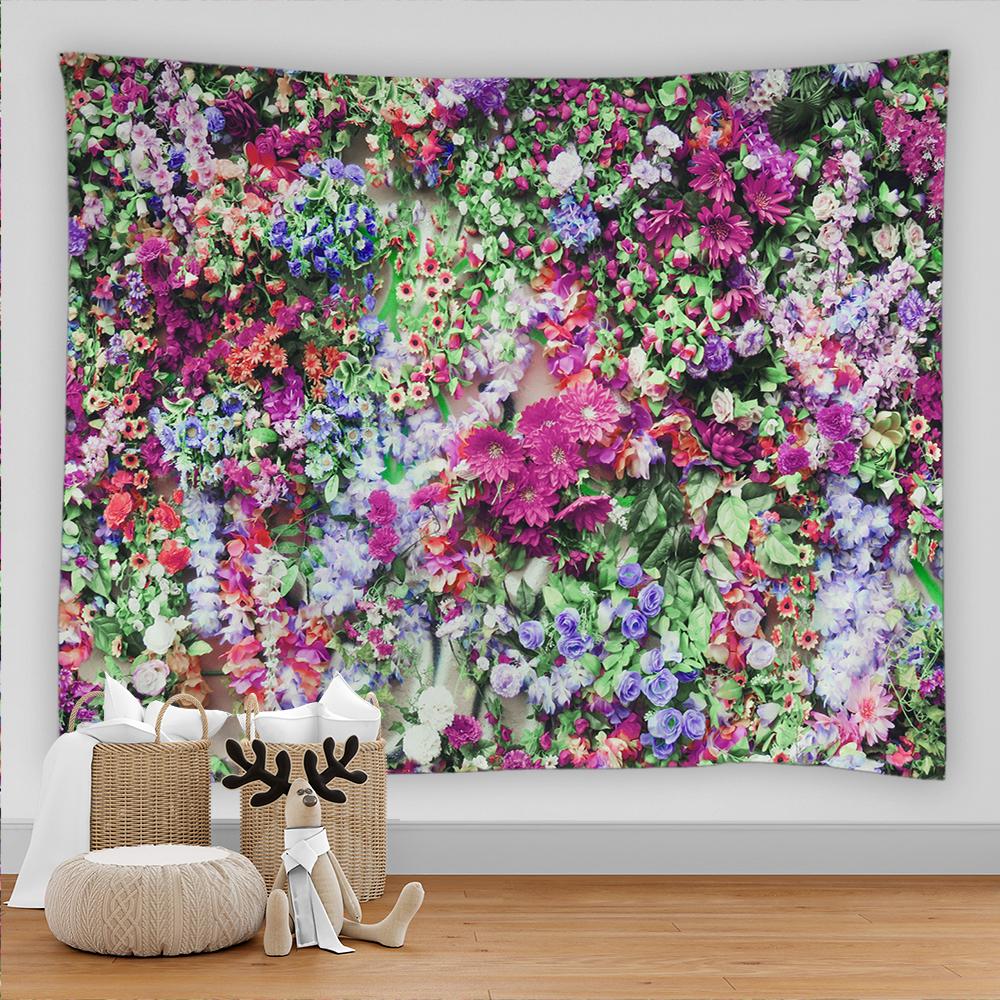 Colorful Beautiful Flower Tapestry Wall Hanging Cloth Tapestry Rug Home Dorm Art Decoration Picnic Beach Mat