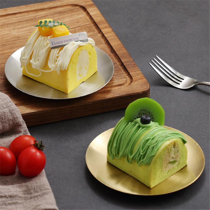 Flat Side 304 Stainless Steel Plate Round Korean Style Seasoning Dish Steak Dessert Tray for Dinner Kimchi Cake Hotel Tableware