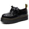 Womens Rose Same Style Martin Shoes British 2-Eyelet Woven Platform Leather Loafers All