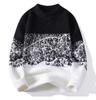Men's Warm Gradient Mink Velvet Sweater - Half-High Collar, Casual Versatile Knitwear for Autumn/Winter
