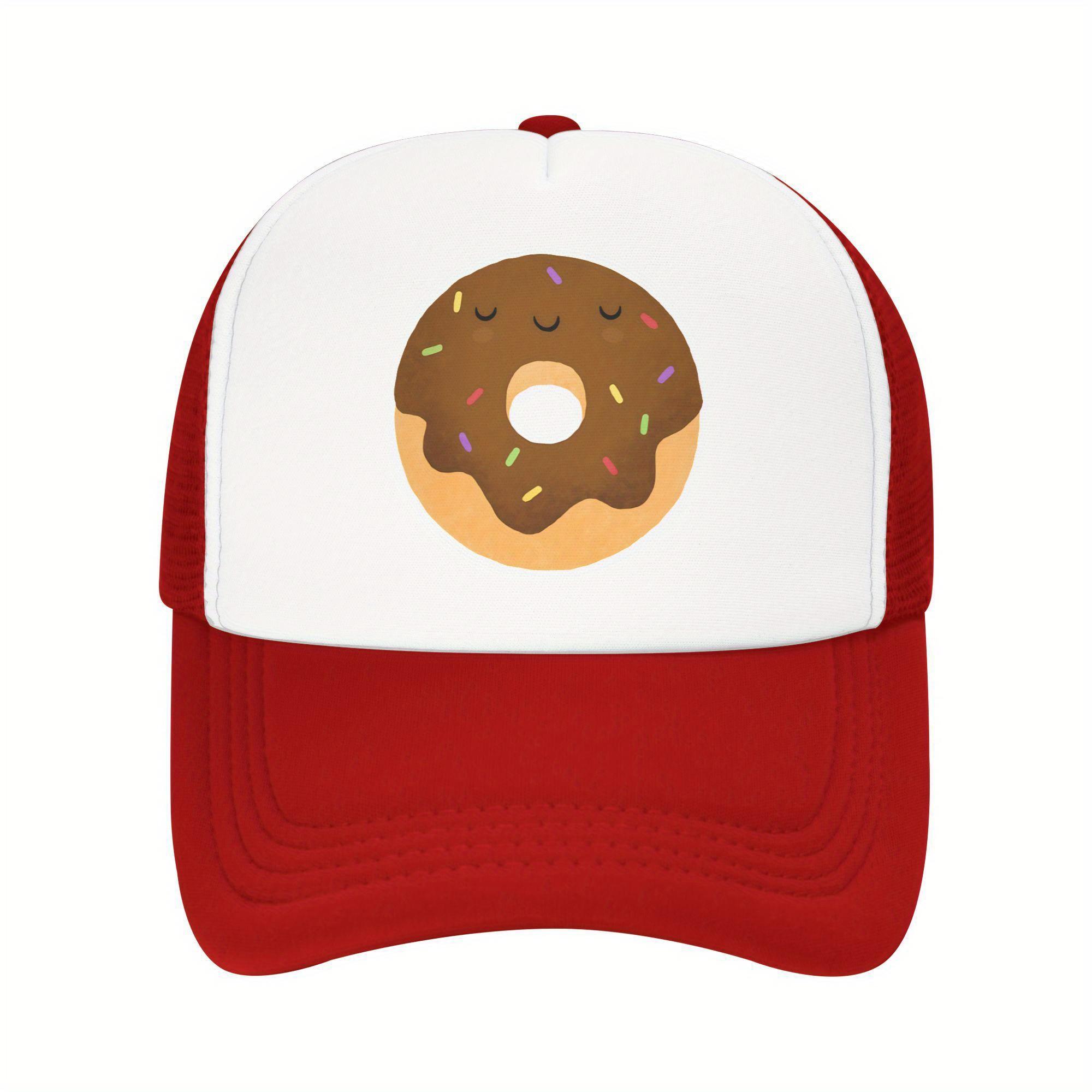 

Cute Sleepy Chocolate Donut Trucker Hat Breathable Mesh Adjustable Cap for Men Women Casual Teens Sun Visor One Size