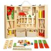Kids Wood Multifunctional Tool Set Toys DIY Maintenance Box Pretend Toy Wooden Toy Combination Chirstmas Birthday Gift