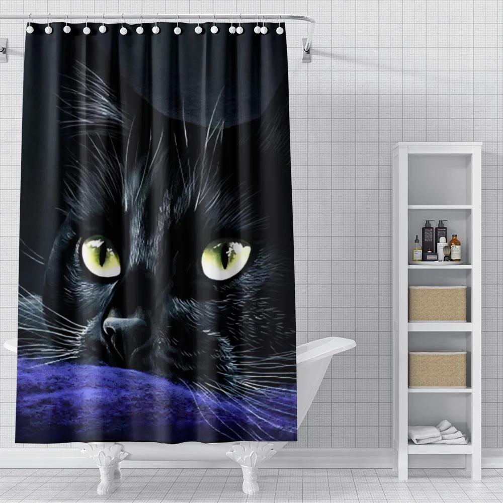 Cortinas de Ducha para el Hogar para Baño Paisaje Animales Tejido Impermeable Cortinas de Baño Cortina de Ducha Moderna 180X200 240X200