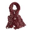 Cotton Linen Texture Wave Point Scarf Retro Print Wrinkle Twisted Pleated Scarf Long Pleated Thin Scarf Print Dots Scarf