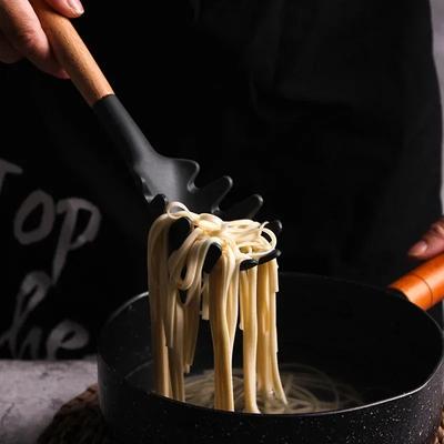 2024 Silikonspatel Utensilien Wender Hitzebeständig Suppenlöffel Antihaftspatel Schaufel Holzgriff Kochschaufel Küchenwerkzeug