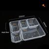 LeSanHao 1100ml New Chinese Style 5-Compartment Disposable Food Containers