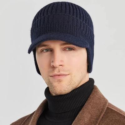 Men's Winter Ear Protection Knitted Hat Outdoor Cycling Warm Leisure Fashion Hat Motorcycle Equipment