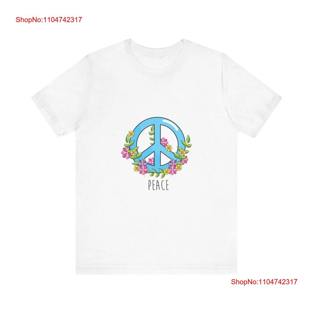Peace Flowers Womens T Shirt Boho Summer Vibes Eco Friendly Vintage Washed Graphic Fashion Streetwear Breathable Slightly