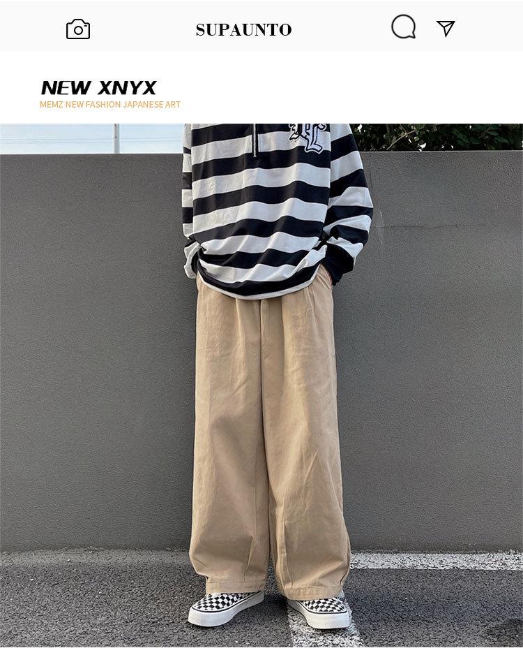 Korean Trendy Japanese-Style Men's Retro Loose Straight-Leg Casual Pants for Spring & Autumn