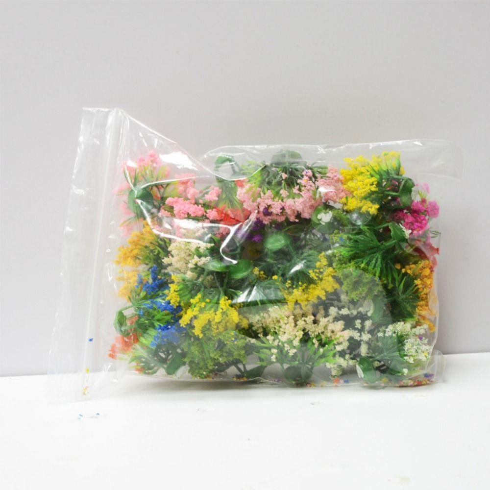 5pcs Mixed Colorful Miniature Flower Cluster Plastic Outdoor Scene Materials New Sand Table Model