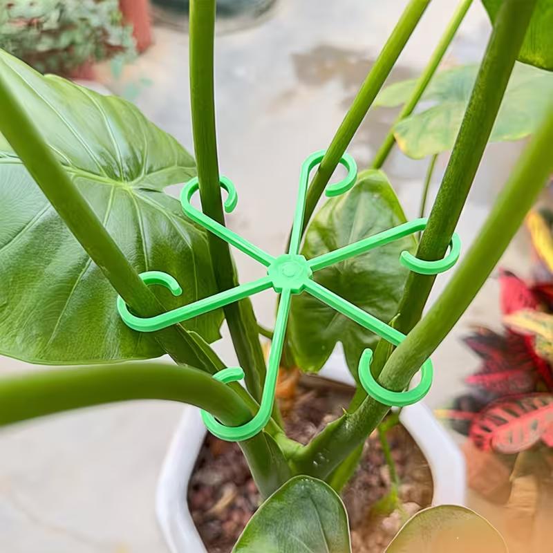 4Pcs Plant Stem Support Clips Flower Stem Gathering Frame Support Fixer Anti-Toppling Hydroponic Branch Fixing Pot Rack Garden Supplies