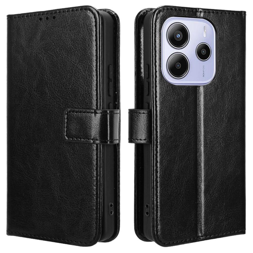 Für Xiaomi Redmi Note 14 4G (163,25 x 76,55 x 8,16 mm) Hülle Crazy Horse Textur PU Leder Handy Brieftasche Cover