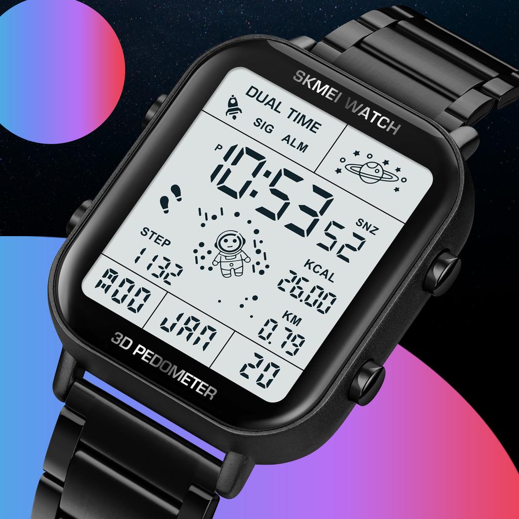 Skmei 1888 Calendar Clock Reloj Hombre Sport Pedometer Calorie Calculation Digital Watches Men Stopwatch Countdown Wristwatch