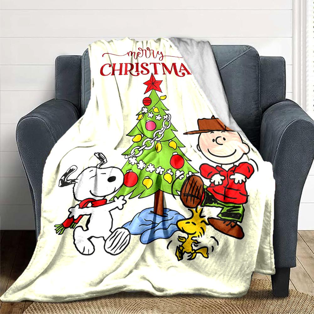 Peanuts Christmas Celebration Blanket Soft Throw Blanket For Home Bedroom Bed Sofa Travel Office Solid Christmas Blanket