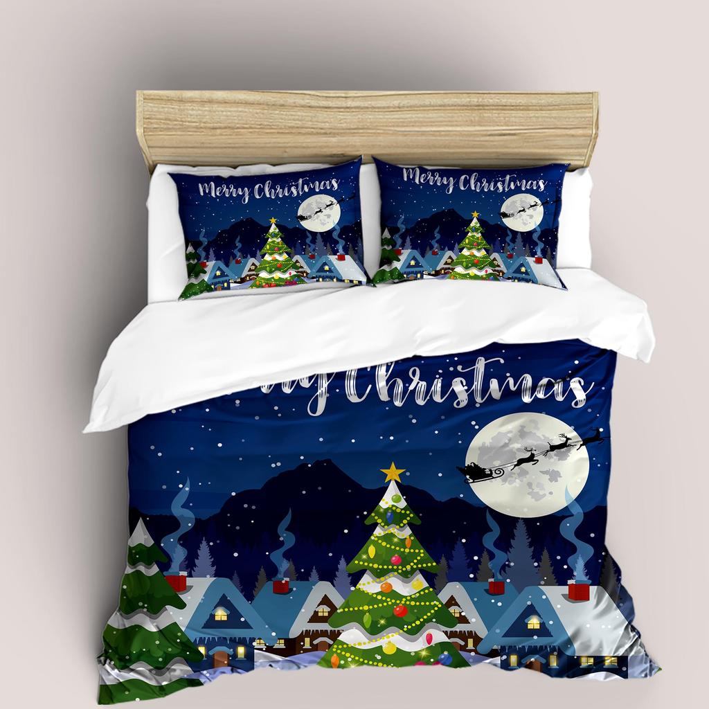 Dropship Wholesale Customized Christmas Bedding New Year Gift Comferter Bed Set Warm Comfortable King Size Bedding Set Cover 3d
