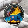 Skull Dumpster Flame Challenge Coin The Strongest Steel Is Forged Dumpster Flame Coin Funny Desk Accessories Inspirational Gifts