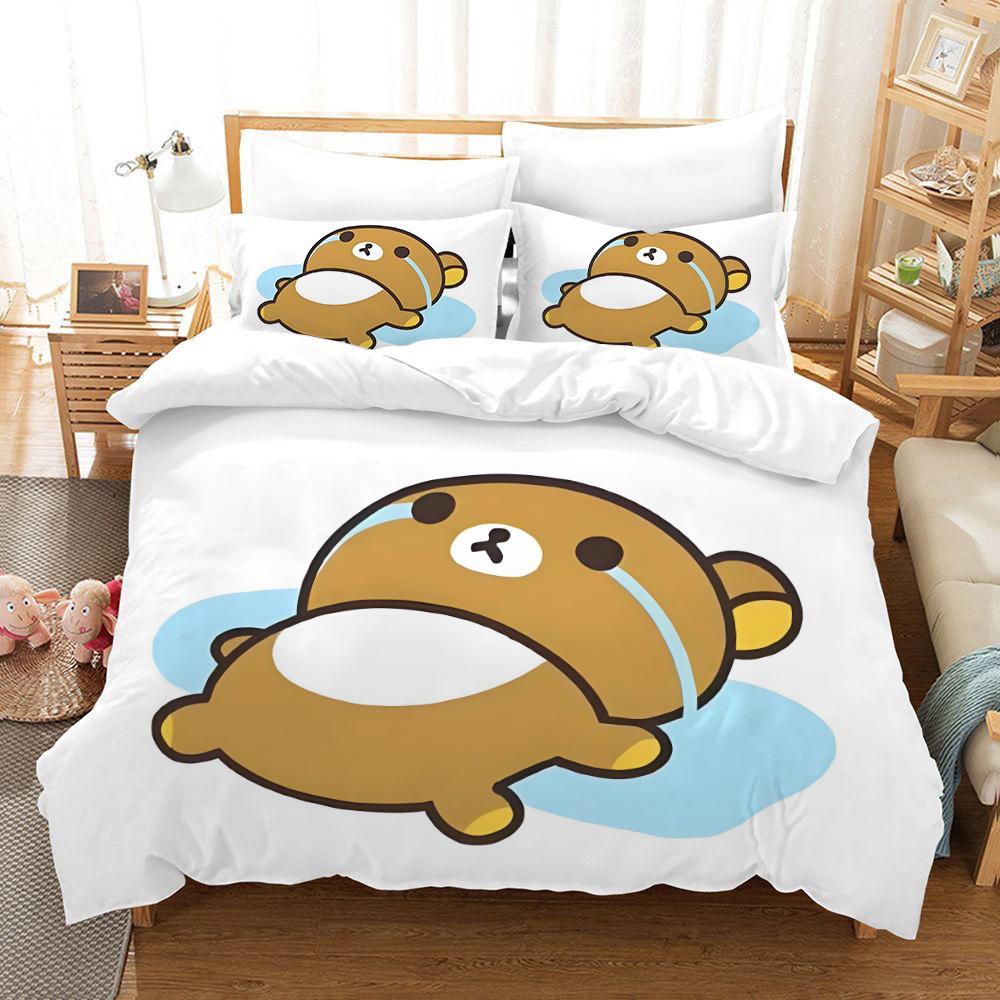 Rilakkuma Korilakkuma Duvet Cover Set Cute Cartoon Rilakkuma Korilakkuma Bedding Set Pillowcase Twin Full Queen King Size