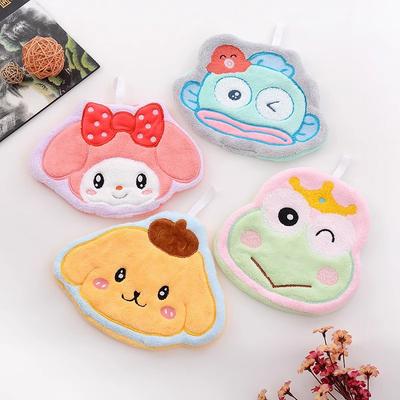 Coral Fleece Melody Hand Towel Cute Frog Ugly Fish Hanging Towel Does Not Absorb Water Shed Hair Bathroom