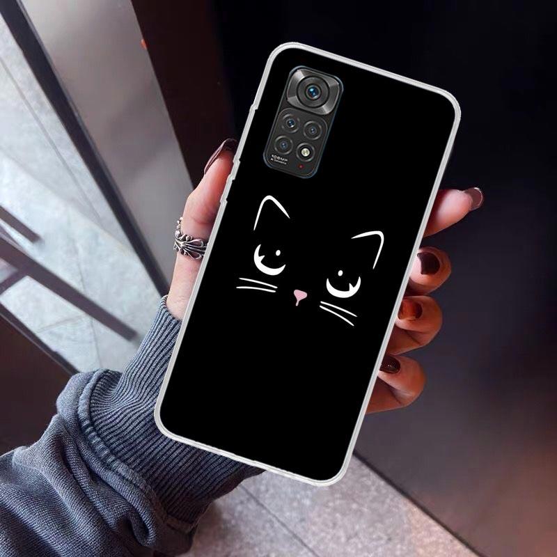 Cartoon Cute Black Cat Phone Case For Xiaomi Redmi Note 15 14 14S 13 12S 12 Pro Plus 11S 11 10S 10 4G Cover 11E 11T 5G Print Fun