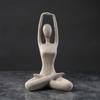 Nordic Minimalist Sandstone Yoga Figure Decor for Living Room Study Home Ornament