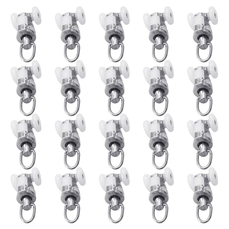 

20pcs Aluminum Curtain Rollers Ensuring Quiet And Efficient Curtain Movement Shower Curtain Tracks Noise Reduction
