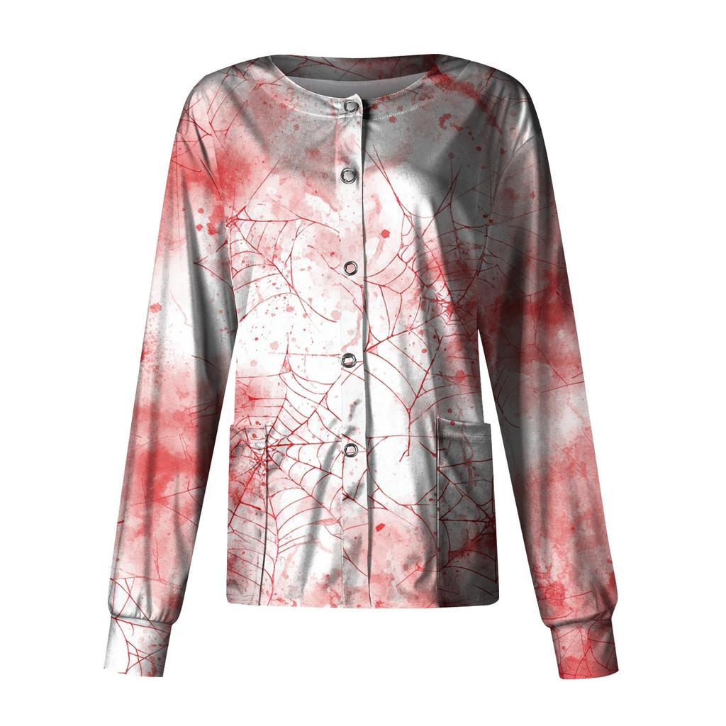 Women's Casual Long Sleeve Single Breasted  Printed Dry-nurse Top