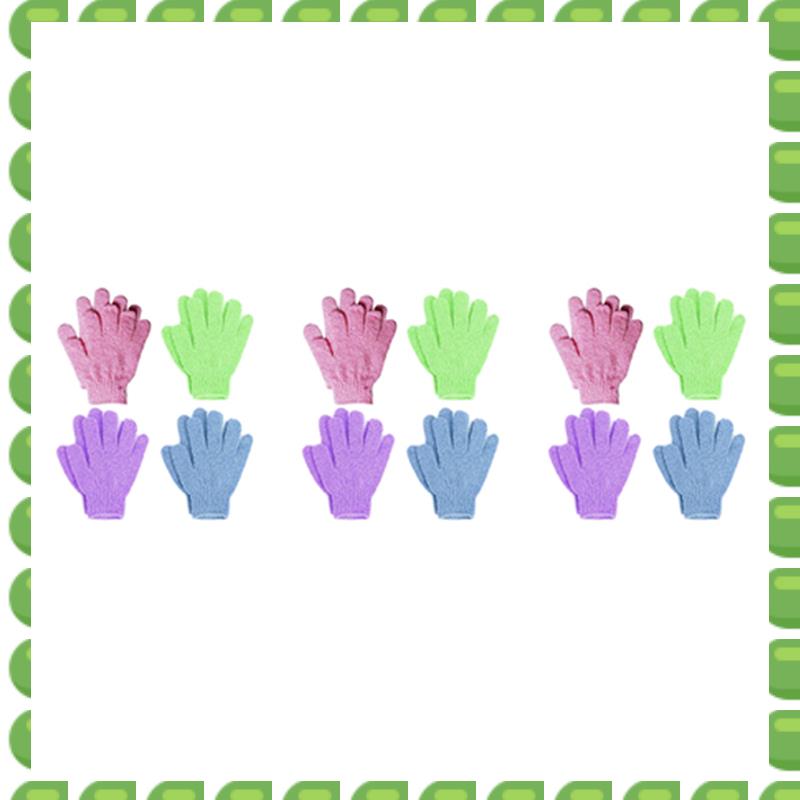 

A04V 12 Pair Shower Bath Gloves Exfoliating Wash Skin Spa Massage Body Scrubber Cleaner різнокольоровий