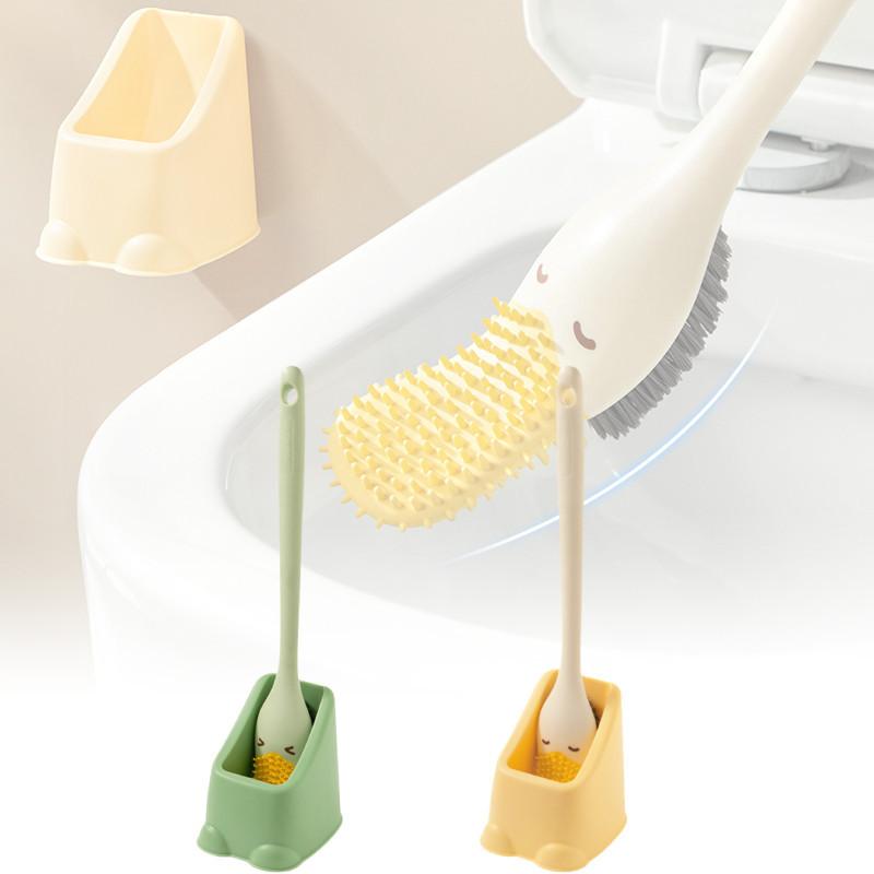 Long Handle Duckbill Toilet Brush Soft Bristles For Deep Cleaning No Dead Ends