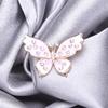 Blucome Alloy Pink Butterfly Brooches Women Couple Fashion Flicker Wings Person Party Casual Brooch Pins Valentine's Day Gift