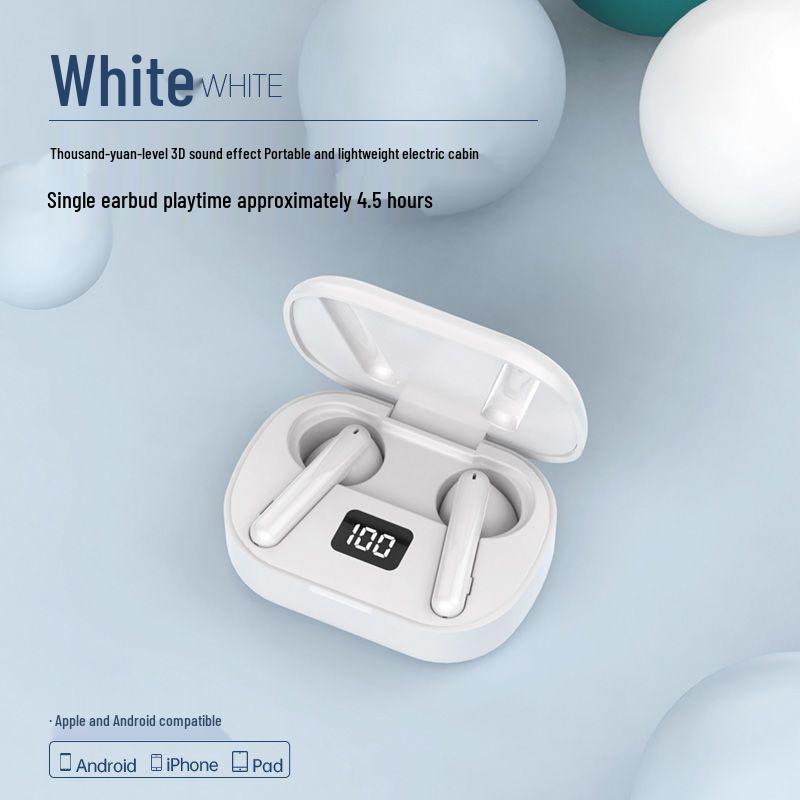 

Wireless Bluetooth Earbuds: Long Battery, Heavy Bass, Semi-in-Ear, Universal for Android, Sporty Design