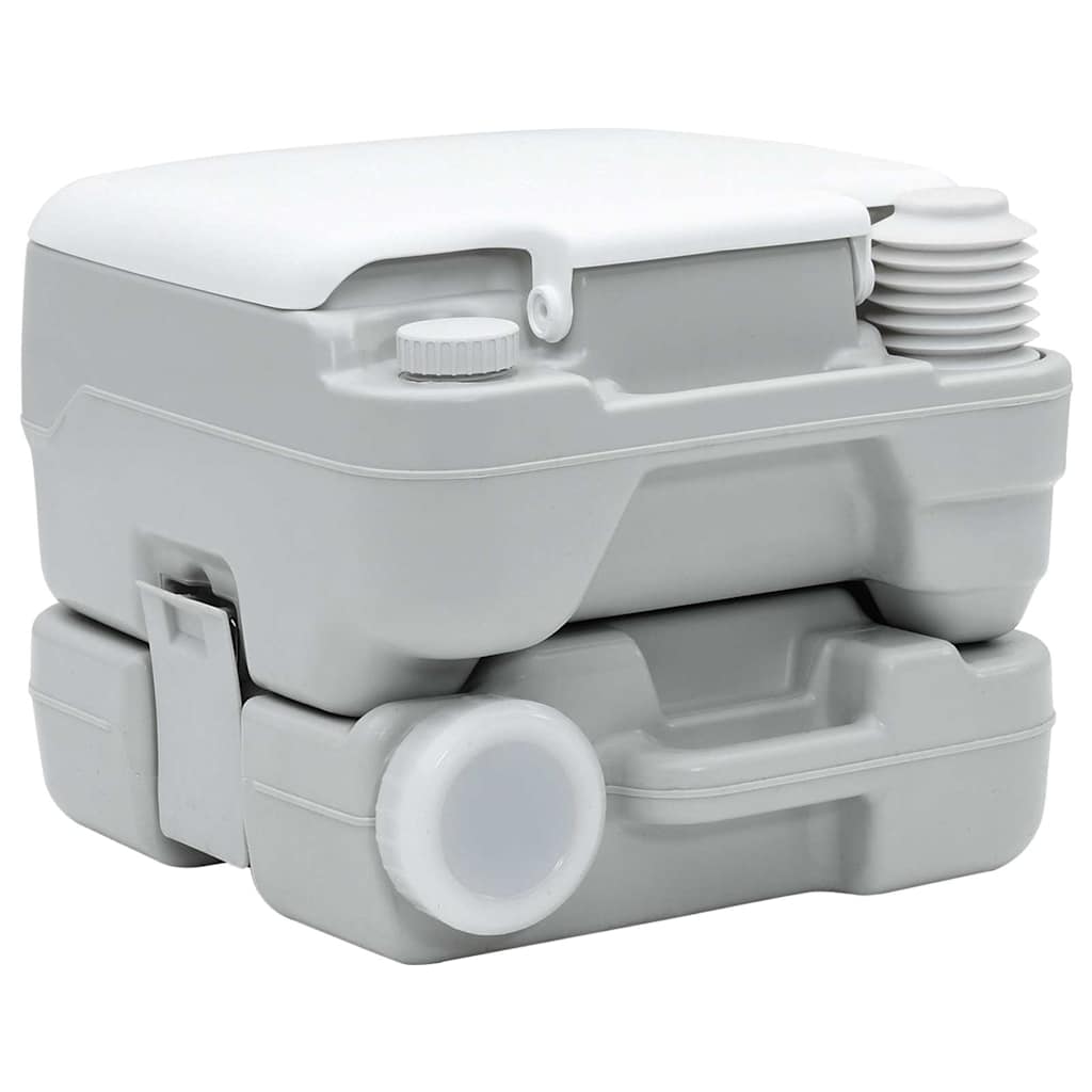 Campingtoilette Grau und Weiß 41,5 x 36,5 x 30 cm Polyethylen