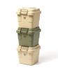 GORDON MILLER Car 30L Stacking Trunk Cargo Storage Box Organizer Coyote Beige with Lid Outdoor Sitting Large Capacity 1628752