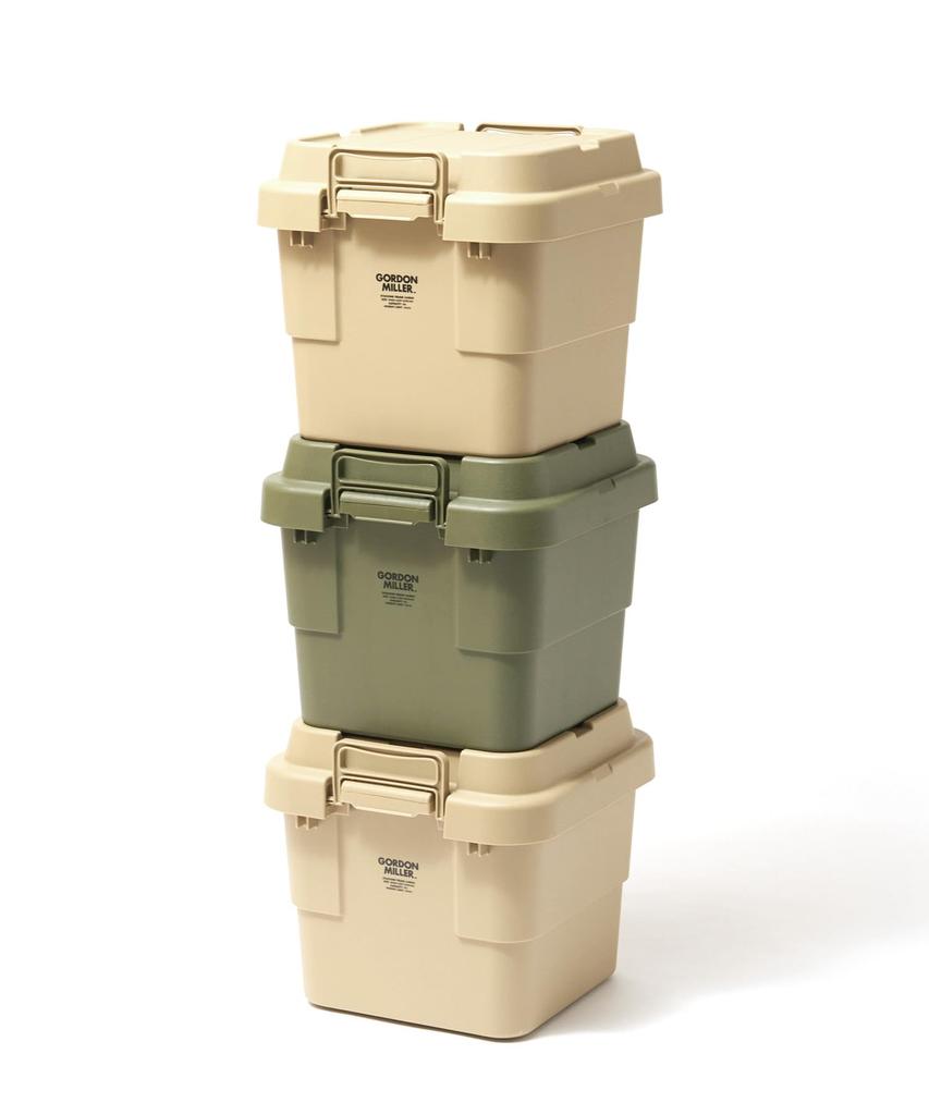 GORDON MILLER Car 30L Stacking Trunk Cargo Storage Box Organizer Coyote Beige with Lid Outdoor Sitting Large Capacity 1628752