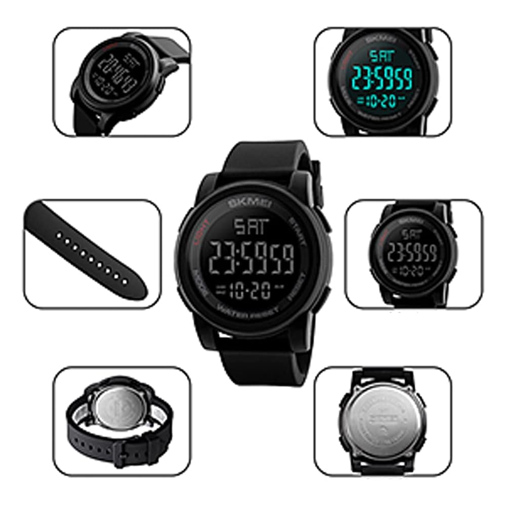 Timever Digital Sports Watch Men's Waterproof Stopwatch Alarm Outdoor LED Large Display