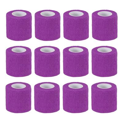 PATIKIL X Bandage Elastic Stretchable for Athletic and Outdoor Purple 2" 177" Self-Adhesive Wraps, 12-Piece Self-Breathing Self-Wrapping Tape, Sports,