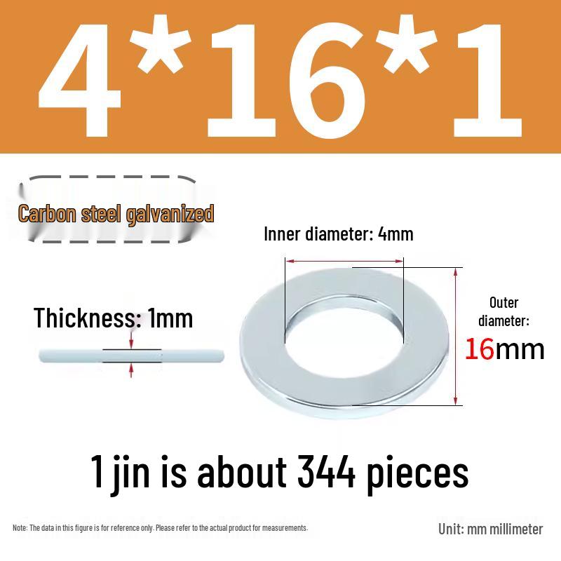Oversized Thickened Galvanized Iron Flat Washer M2M3456810-M6