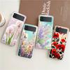 Phone Cover For Samsung Galaxy Z Flip 6 5 4 Case Transparent For Samsung Z Flip 3 Hard PC Foldable Shell Flower Fundas Capas Bag