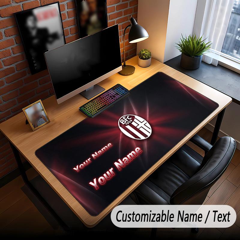 Large Mouse Pad Bologna FC Print Custom Name Text Desk Mat for Office Gaming